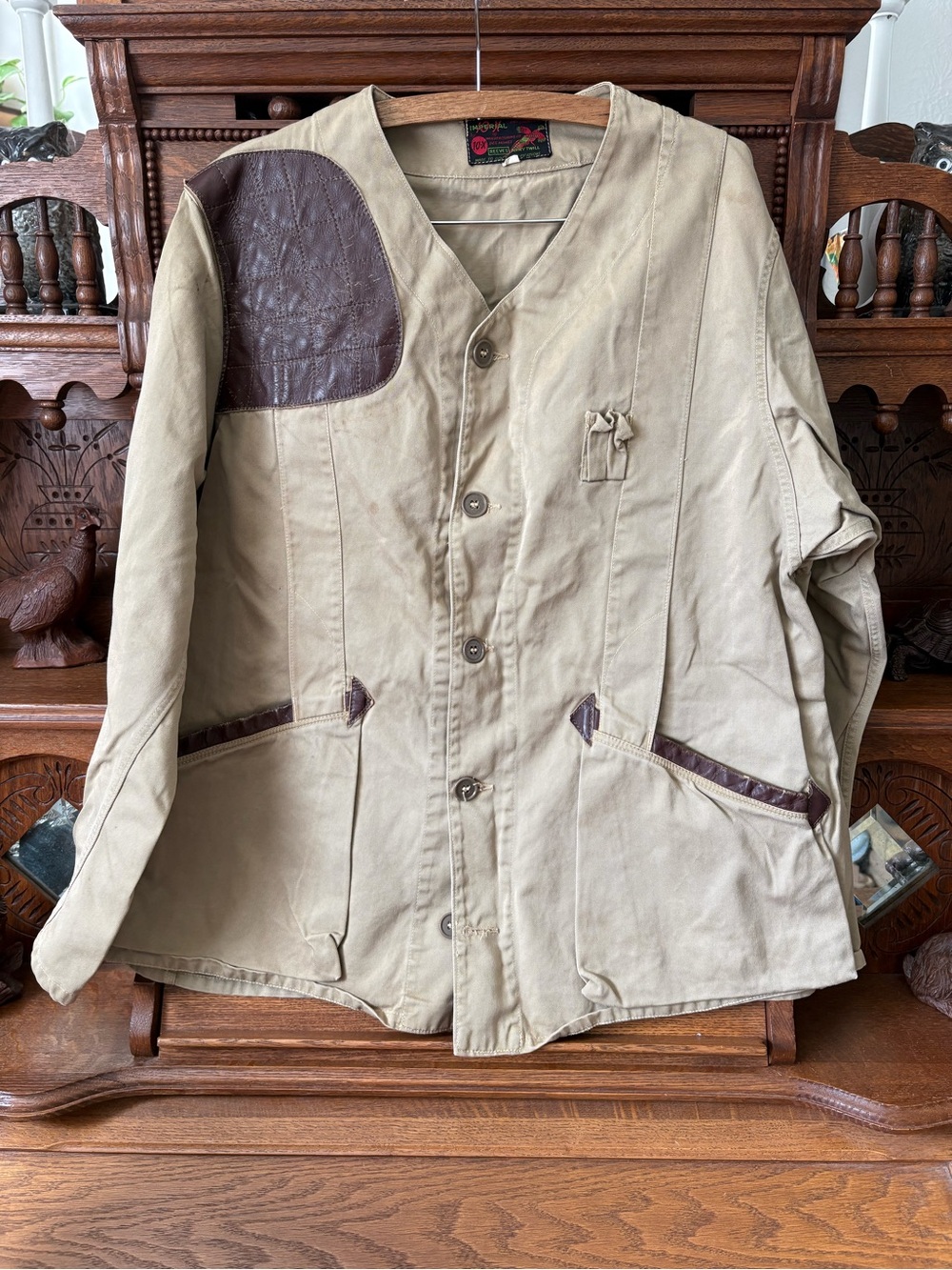 Vintage 1950s Army Twill Military Utility Jacket